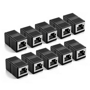 그레이트탕 CAT6A FTP 10Gbps RJ45 랜 연장 커플러 이더넷 랜선 연장 젠더, 35mm, 10개, CAT6A 검정색