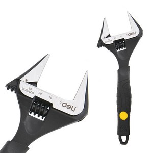 델리툴즈 블랙 광폭 몽키스패너 와이드 몽끼 멍키 스패너 200mm, 블랙 광폭 몽키스패너 200mm (DL120508)
