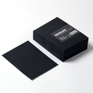 PaperPhant 프리미엄 도톰한(120g) 가로형 봉투(165*115mm), 1팩, 시크 블랙 80매입