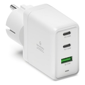 신지모루 O PD 65W GaN 3포트 초고속 접지 충전기, 화이트, 1개