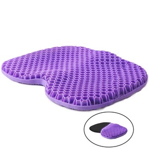 BIKASU 3D 벌집형 통기성 실리콘 쿠션 방석 자세교정 엉덩이 의자 방석 휠체어 자동차 학생용 사무실용 커버포함, 퍼플