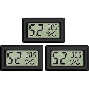 3개입 미니 디지털 온습도계 차량 가정 사무실 비닐하우스 다용도 온도 습도 측정기, 3개, black