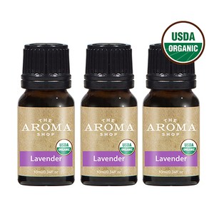 더아로마샵 USDA 유기농 에센셜오일 디퓨저 아로마테라피 숙면 힐링, 3개, 10ml, 라벤더 유기농 에센셜오일