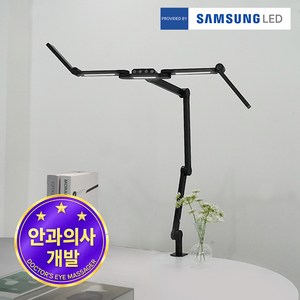 룩스베러 STDL04 스탠드 삼성 시력보호 와이드 책상스탠드, 블랙, 클램프타입, 리모컨 미포함