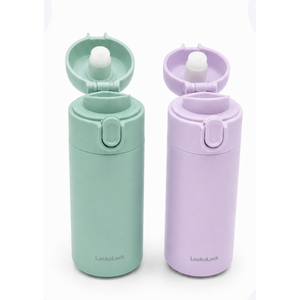 락앤락 히든 실리콘 고리 미니 원터치 텀블러 2P, 1개, 200ml, 파스텔 보라, 그린