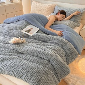 Roomxyd 빈티지 대오리 극세사 겨울차렵이불 부드럽고 따뜻한 극세사 밍크이불 겨울 이불