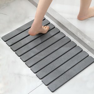 리보아 주방 접이식 규조토 발매트 딱딱한 화장실 욕실 앞 발매트, 다크그레이