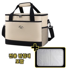 예그리나 대용량 보온 보냉가방 대형 보냉백 캠핑 아이스 쿨러백, 크림베이지