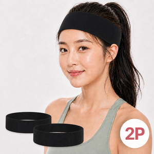 룬앤솔 러닝 헤어밴드 스포츠 흘러내리지 않는, 1세트, 블랙