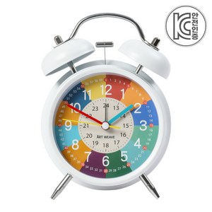 아트위브 무소음 시계공부 겸용 교육용 탁상 알람시계 - KC인증, 화이트(자명종)