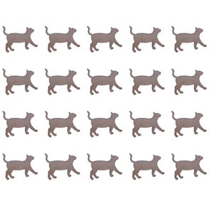 20개 나무 실감개 고양이 모양 빈티지 종이보빈 45.5x50x3mm, 코코넛 브라운