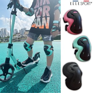 엘르스포츠 보호대 세이프플랙스 인라인 킥보드 보호대장비 3종세트 아동 성인, 세이프플랙스M(14세이상)_블랙, 1세트