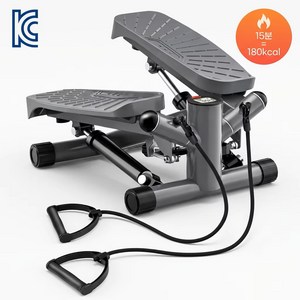 야간운동OK 저소음 듀얼유압 스텝퍼 | 초보자 LED 카운터 120kg 하중 보폭 조절 기능 홈트 하체 운동 다이어트 스텝퍼, 그레이