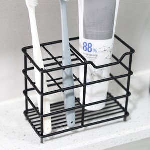 베네피센트 스텐 칫솔꽂이 욕실 화장실 칫솔거치대, 블랙, 1개