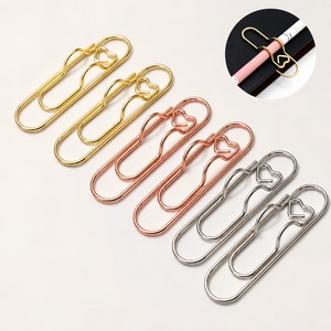 쓸리미너 컬러 페이퍼 펜 클립 서류 집게 6P, 1세트, 로즈골드2개+골드2개+실버2개