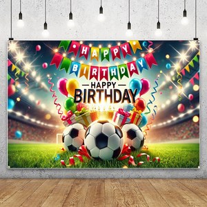 아라홍스 생일축하 파티용품 생일가랜드 3D 입체 현수막, 120*75, 1개, 축구생일