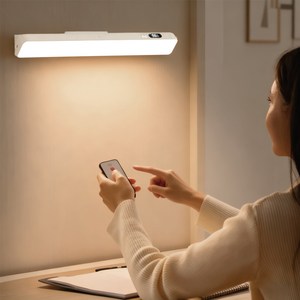 VANKIN 디지털 전력표시 무선 리모컨 탁상 스탠드 조명 간편부착 무타공 마그네틱 LED등 화장대 조명, 화이트