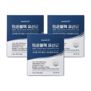 멜런스 맨온블랙 올인원 45억 유산균 맥주효모 검정콩 프로바이오틱스, 3개, 45g