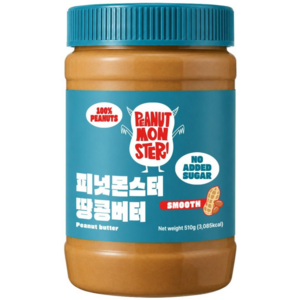 [압도적 고소함] 피넛몬스터 무가당 100% 땅콩버터 크런치, 1개, 510g