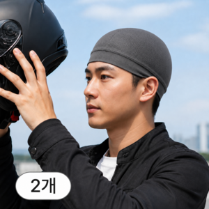 델루키 냉감 비니 헬멧 이너캡 메쉬 쿨링, 그레이(1+1), 1세트
