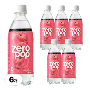 잇더핏 제로팝 납작복숭아맛 애사비소다 제로 탄산음료, 6개, 500ml