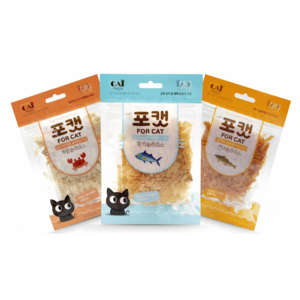 포캣 슬라이스 고양이 간식 노묘 부드러운 이빨없는 찢어먹는 포 무염 무밀가루 고단백 영양 키튼 아깽이 훈련용 칭찬용 노즈워크, 1개, 105g, 기호성 테스트 3가지맛