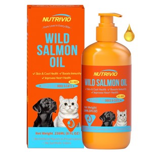 Nutrivio 강아지 영양제 알래스카 내추럴 노견 소형견 종합 대용량 연어오일 영양제, 1개, 오메가3, 236ml