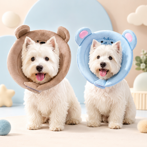 강아지 초경량 통기성 넥카라 중성화 보호 깔때기 소형 특대형, 1개, 곰돌이