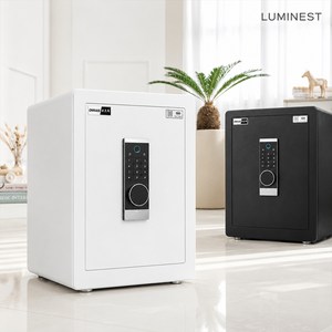 가정용 디지털 금고 지문인식 비밀번호 450x380x300 원격승인 비상열쇠 스마트 보안금고 사무실 개인용, 뮌헨 블랙 - 지문인식