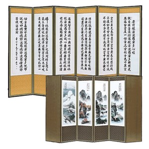 두레공예사 제수용품 일반 추사 산수화 6폭병풍 +병풍커버, 1개