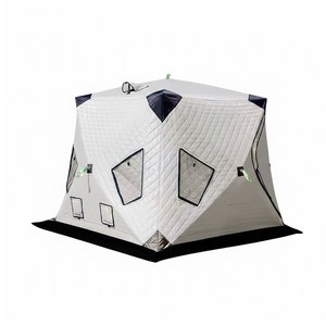 노브렌드 누빔텐트 얼음낚시 사우나 텐트 겨울 빙어 원터치 이글루 큐브 방한, 2-3용, 실버