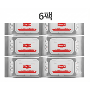 랩신 냄새제거 다목적 알코올 티슈 캡형, 45g, 50매, 6개