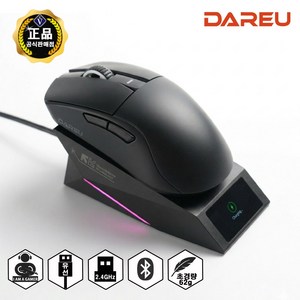 다얼유 A950GD CONSUMER 초경량 충전독 유 무선 게이밍 마우스, 블랙