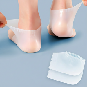 초슬림 고탄력 각질케어 실리콘 발뒤꿈치 패드 보습양말, 화이트 1쌍, 1