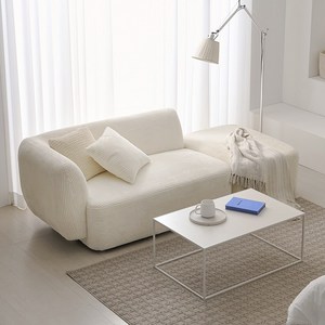 e스마트 모브 코듀로이 3인용 패브릭 쇼파, 아이보리