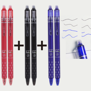 이끌리제 지워지는 볼펜 0.5mm 6P, 빨2+검2+파2, 1세트
