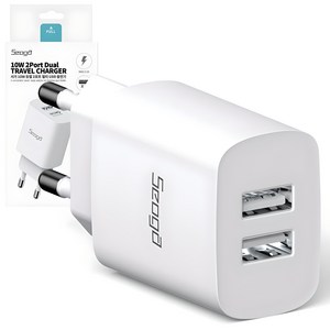 서가 USB 충전기 어댑터 10W 듀얼 2포트 멀티, 화이트, 1개