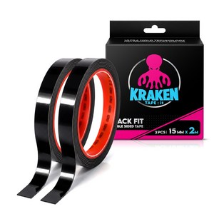 크라켄 초강력 다용도 실리콘 양면테이프 블랙겔 15mm x 2m, 2개