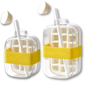 제이루쎄떼 1+1 500ML 800ML 간편세척 대용량 얼음트레이 얼음보틀 얼음물병 얼음틀 하이볼 빨대 밴드세트, 1개, 화이트