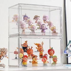 McEDA 아크릴 케이스 가방 피규어 보관함 장식장, 투명선반(27x18x22), 2개