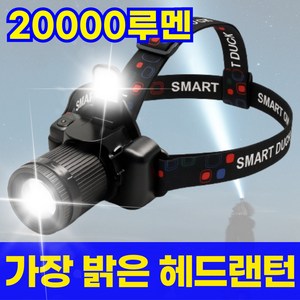 스마트덕 모션센서 헤드랜턴 C타입 충전식 LED 낚시 해루질 작업 등산용, 레드블랙, 1개