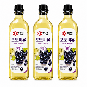 백설 포도씨유, 900ml, 3개