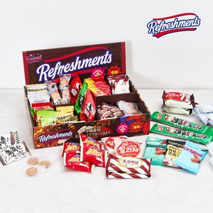 [리프레시먼츠] 단체간식 선물 회사 교회 수험생 학원 학교 과자 세트 간식 꾸러미 구디백, 1개, 리프레시먼츠 A호