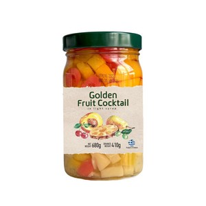 골든 후르츠칵테일 그릭 지중해 황도 배 청포도 체리 간편 간식 2병, 680g
