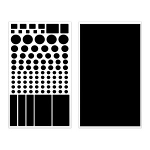 [아띠꼴로] 눈뽕 아웃 전자제품 LED 불빛차단 암막 스티커 2개1세트, 블랙(디자인+무지)