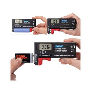 2개입 18650 건전지 간단 배터리 테스터기 잔량 체크기 측정기 led 디지털 멀티미터 전지 측정공구 BT-168PRO, 2개