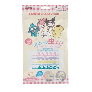벌레퇴치 산리오 캐릭터 실리콘 팔찌 5개입 숲체험 모기퇴치팔찌, 1세트, 20g