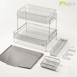 PN풍년 위더스 올스텐 304 무타공 싱크대 그릇 식기 건조대, 1개, 스테인리스304, 2단