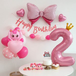이벤트홀릭 캐치티니핑 하츄핑 풍선 생일파티세트, 숫자풍선 2