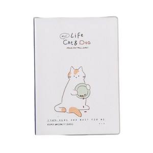 다다베 투명 커버 고양이 줄노트, 1개, 밥그릇냥